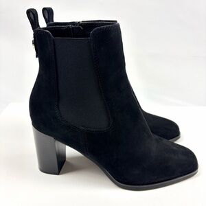 Giani Bernini Brigittef Black Suede Ankle Boots Block Heel Size 10M